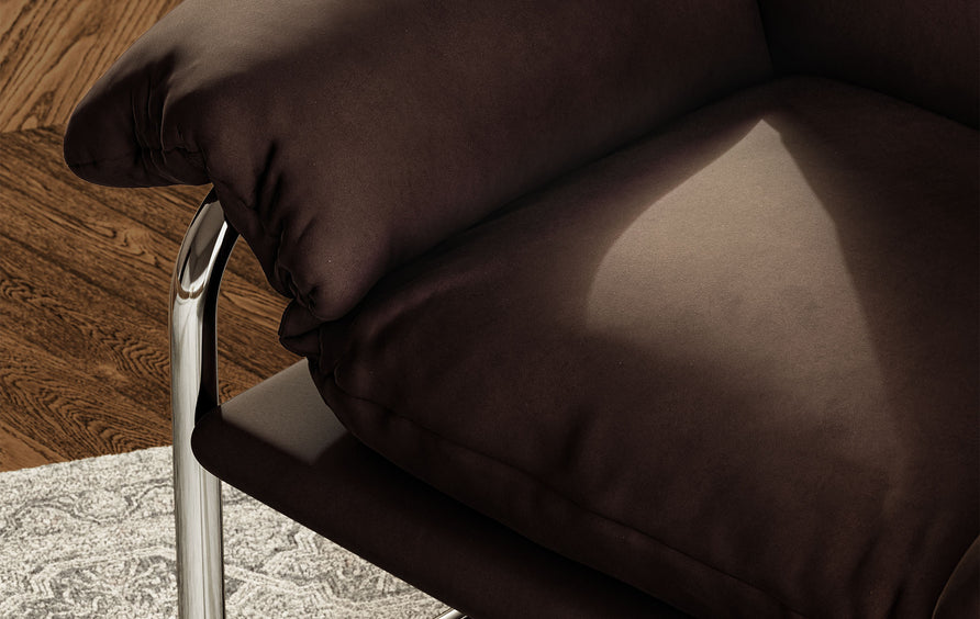 Eurus Performance Velvet Accent Chair in Chocolate Brown