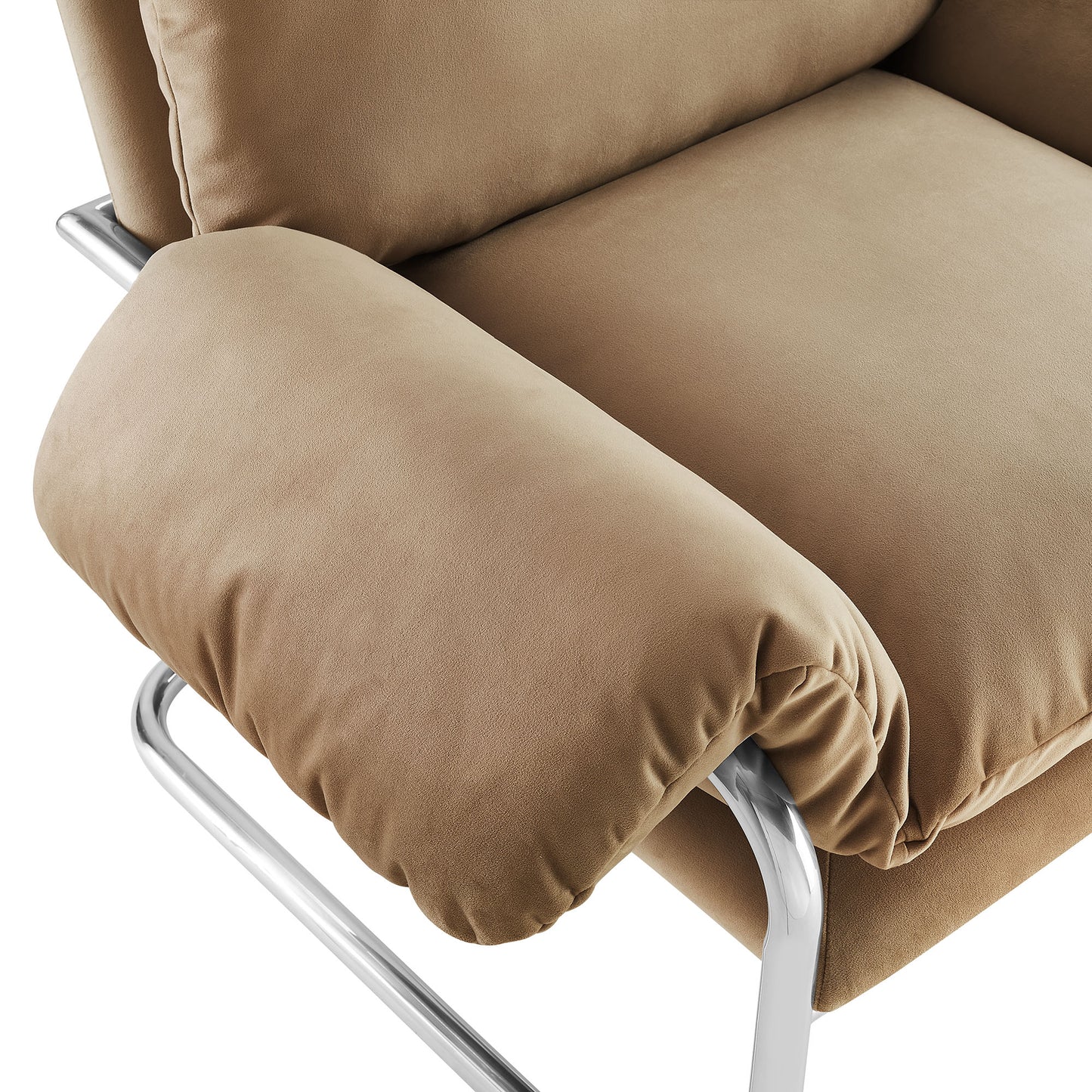 Eurus Performance Velvet Accent Chair in Taupe