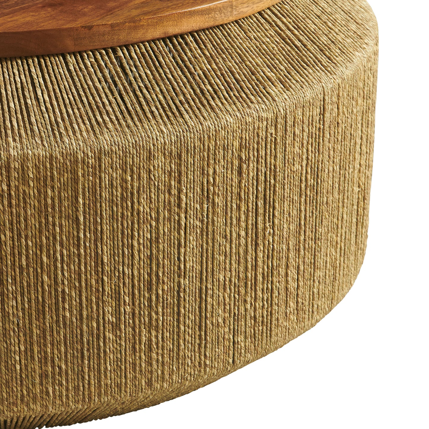 Jago Seagrass and Wood Coffee Table in Walnut Natural