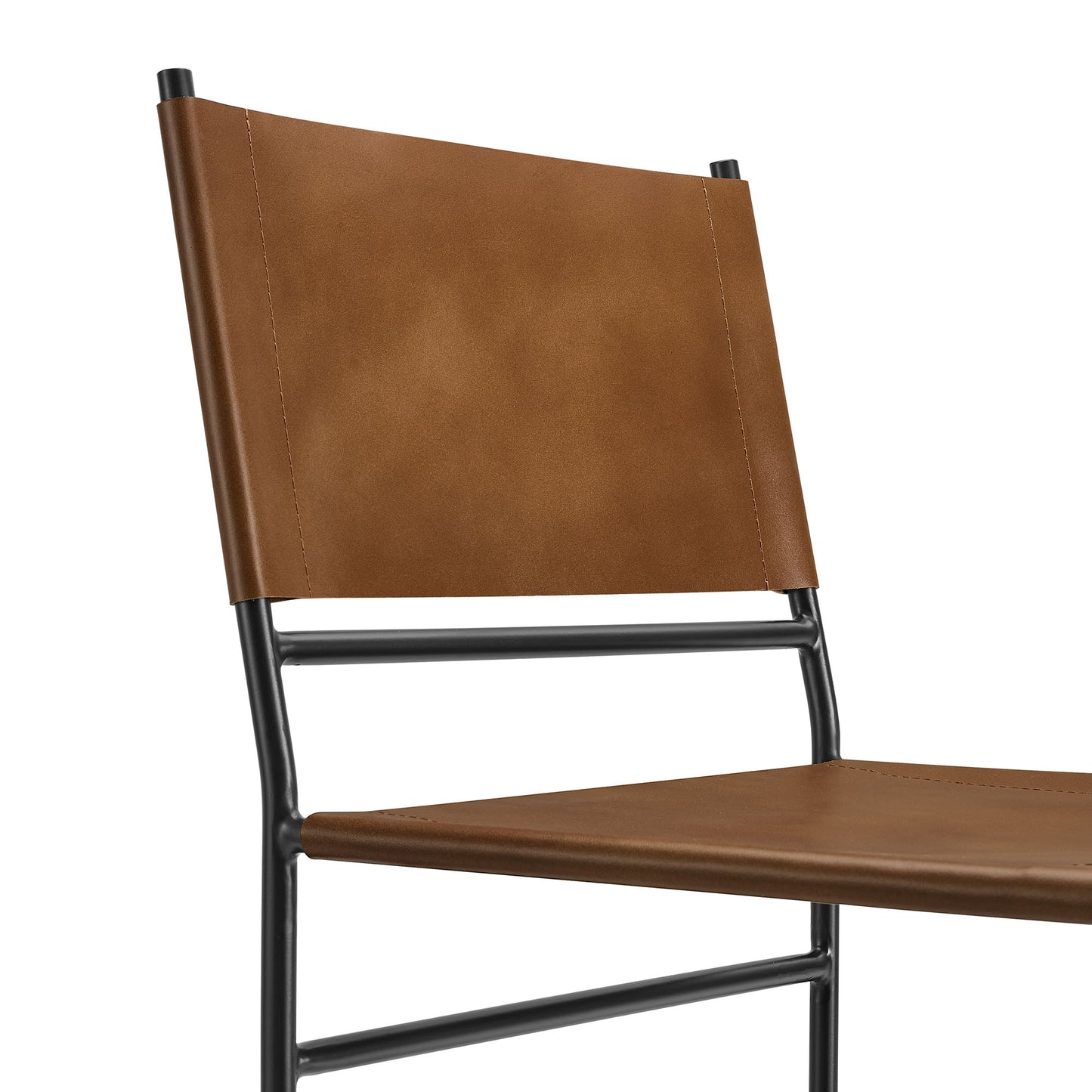 Mogeltonder Leather and Metal Dining Chair in Tan