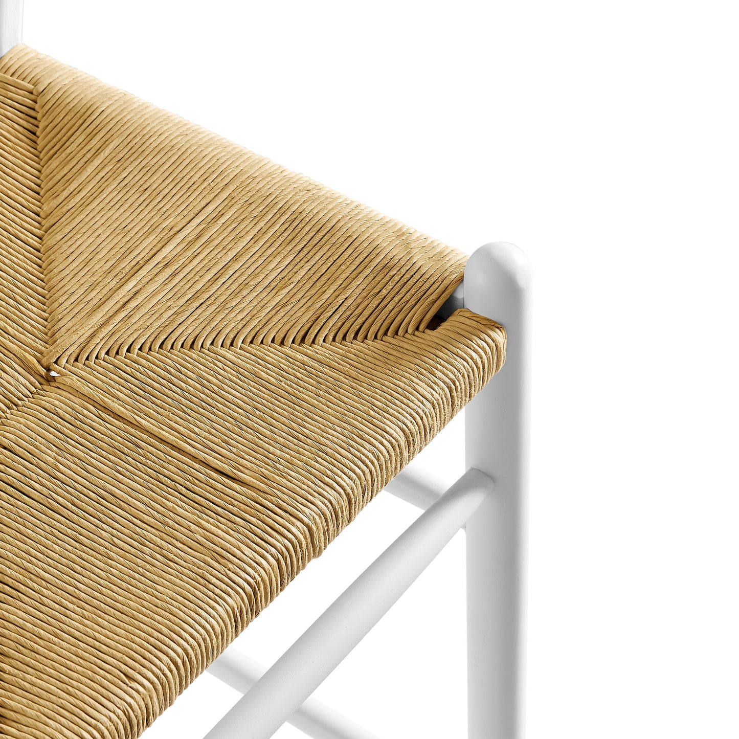 Sisal Wood Bar Stool in White