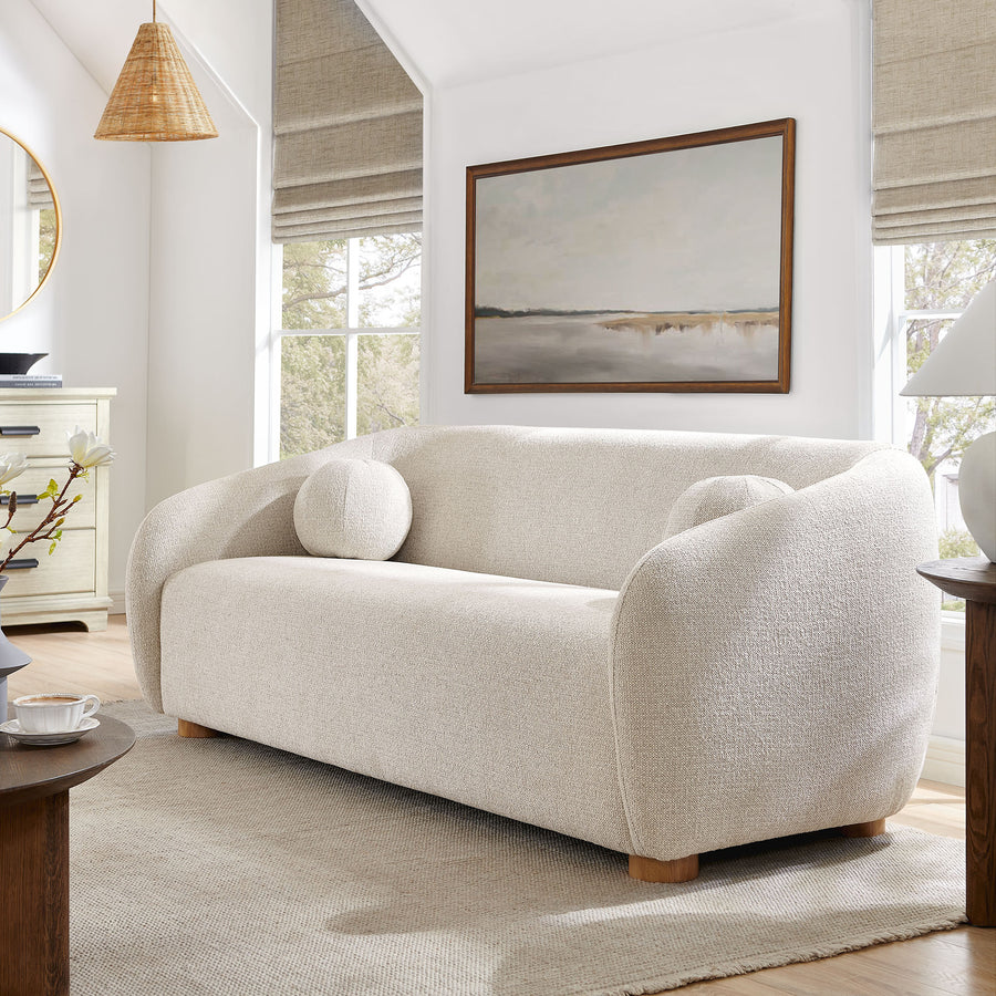 Niko 85" Chenille Fabric Sofa in Dove Gray