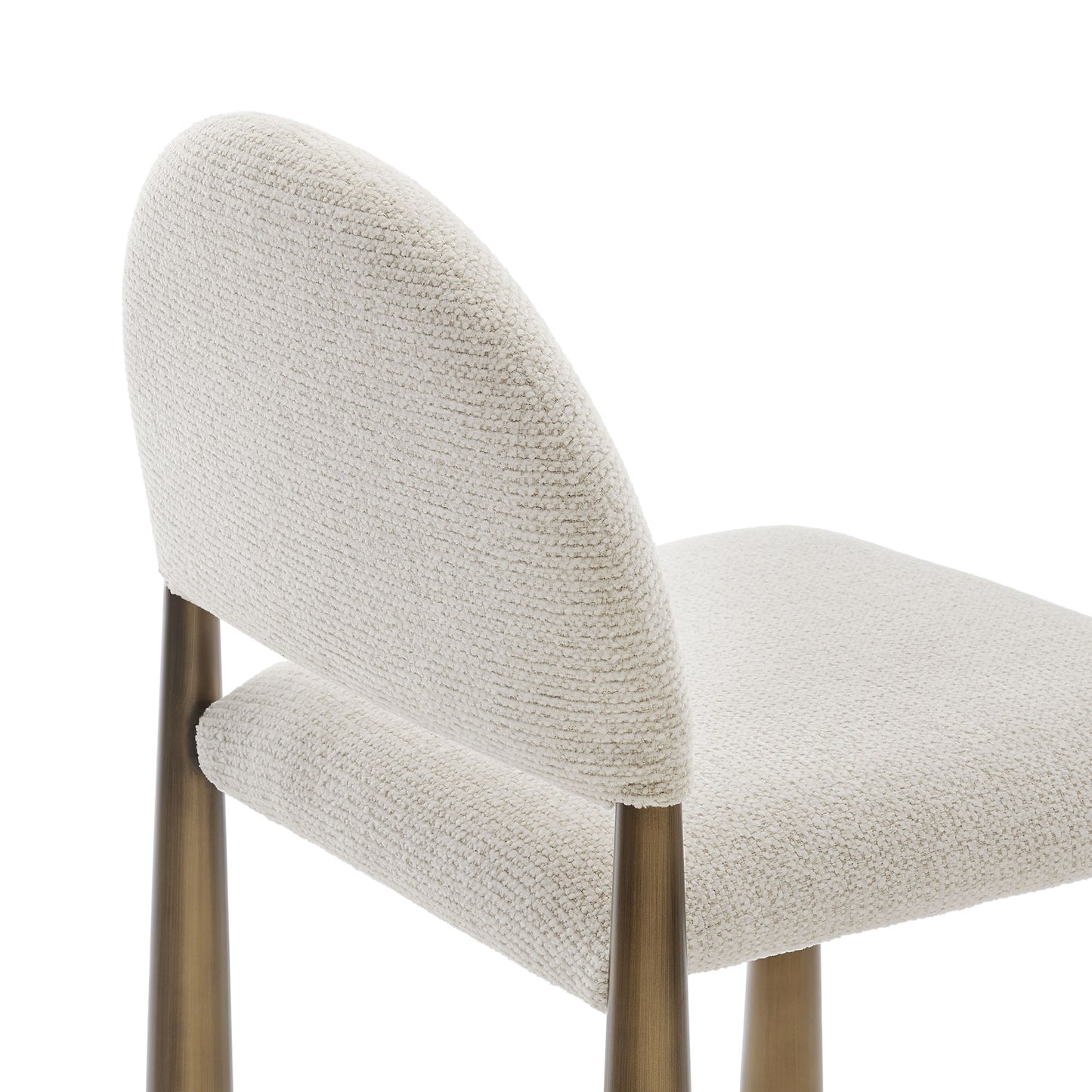 Magnus Upholstered Fabric Dining Side Chair in Brass Cream