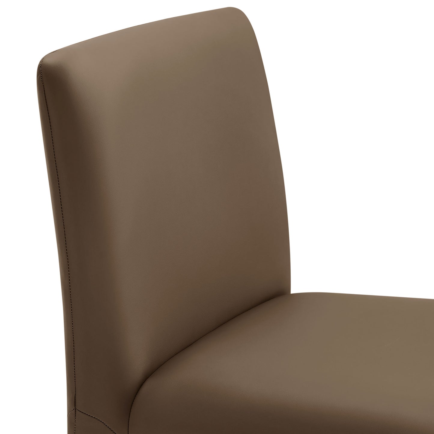 Liora Vegan Leather Upholstered Dining Chair in Mushroom Brown