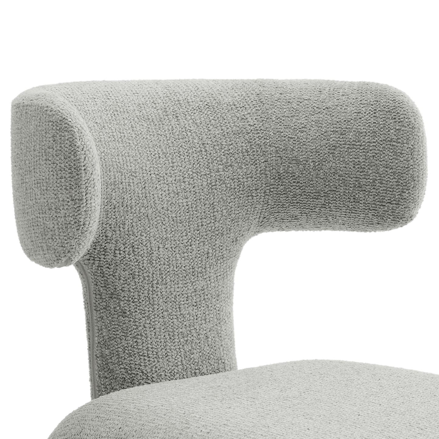 Kolding Curved Back Boucle Upholstered Dining Chair Set of 2 in Dove Gray
