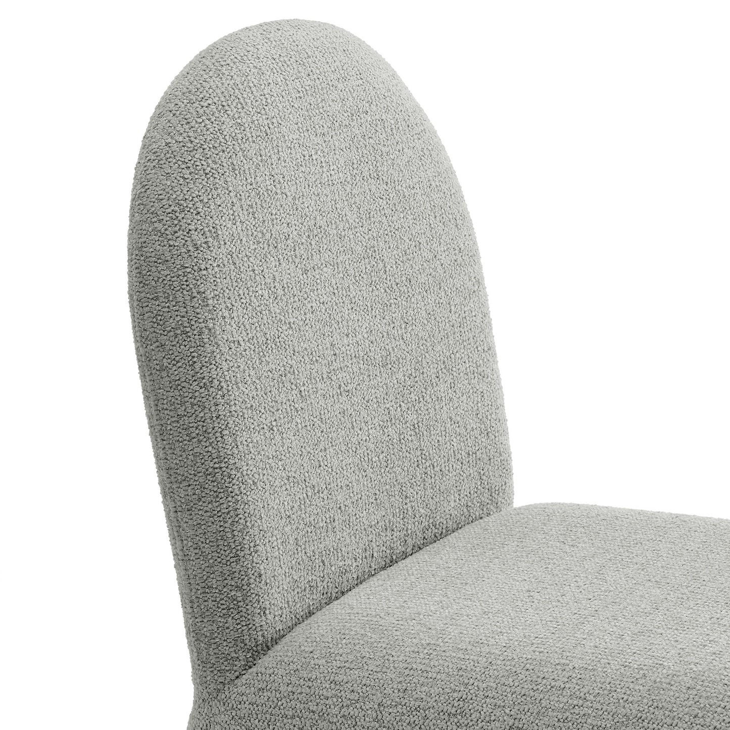 Cordoba Boucle Upholstered Arch Armless Dining Chair in Dove Gray