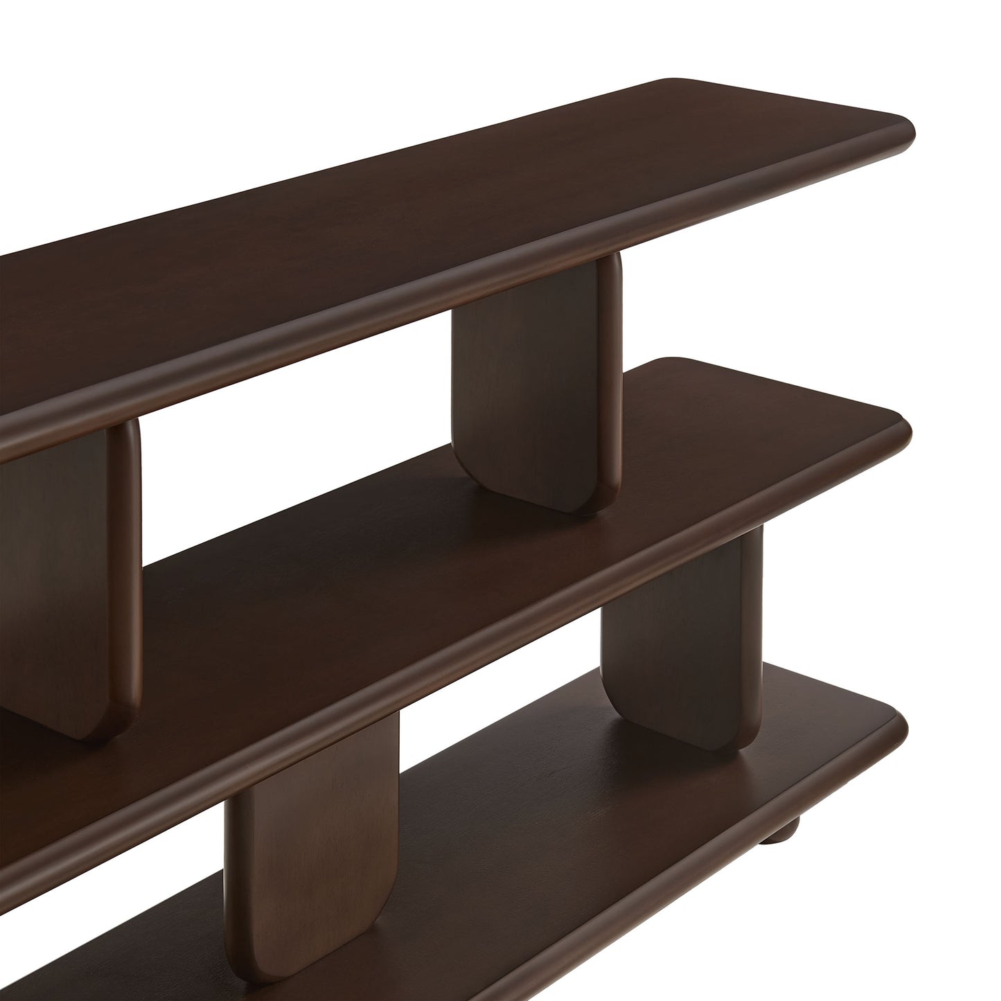 Rupit Sculptural 2-Tier Bookshelf in Walnut
