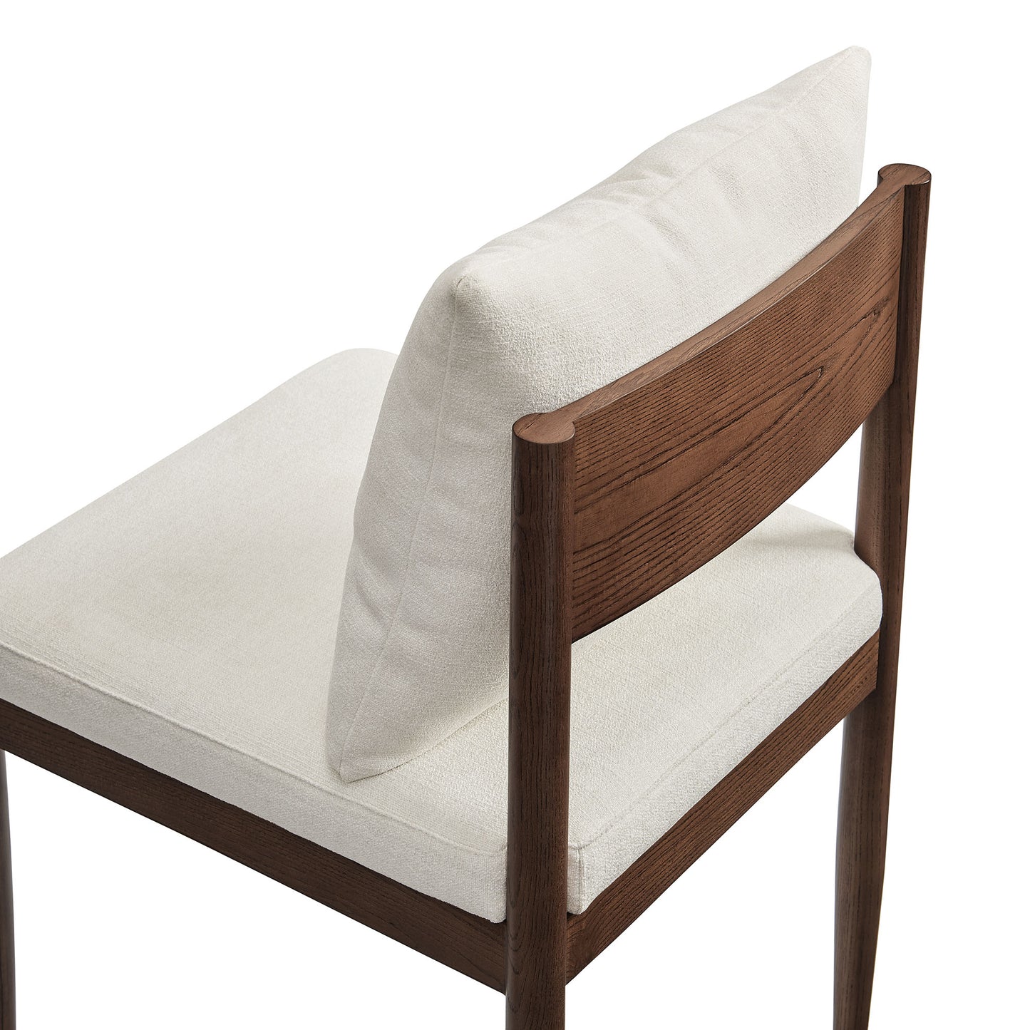 Tweed Wood Dining Side Chair in Salt