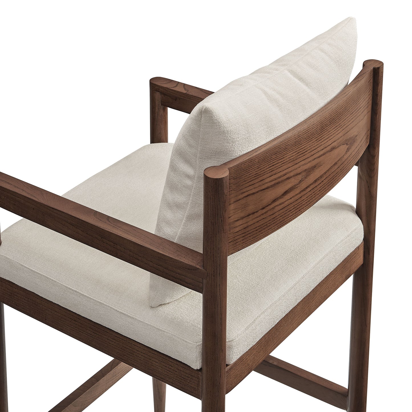 Tweed Wood Bar Stool in Salt