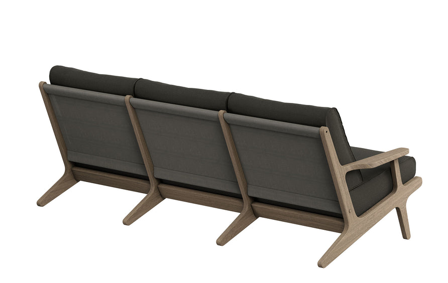 Lark 4-Piece Outdoor Patio Teak Wood Furniture Set in Weathered Gray Flint