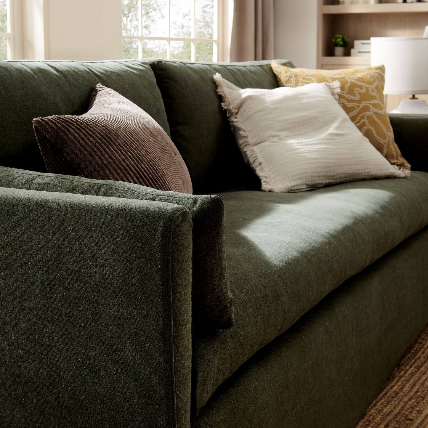 Boal 85" Slipcovered Fabric Sofa in Sage