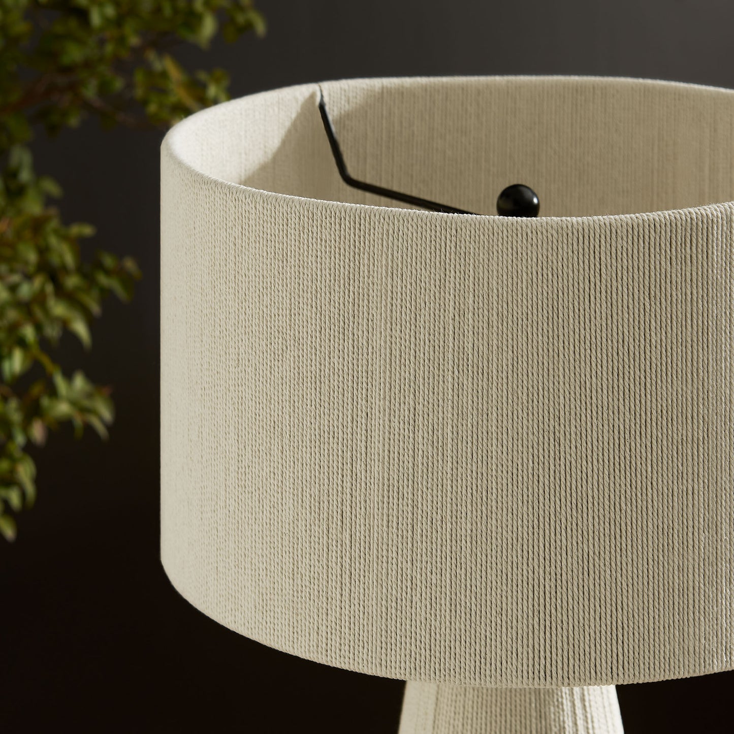 Acacia Handwoven Cotton Thread Striped or Plain Table Lamp in Natural