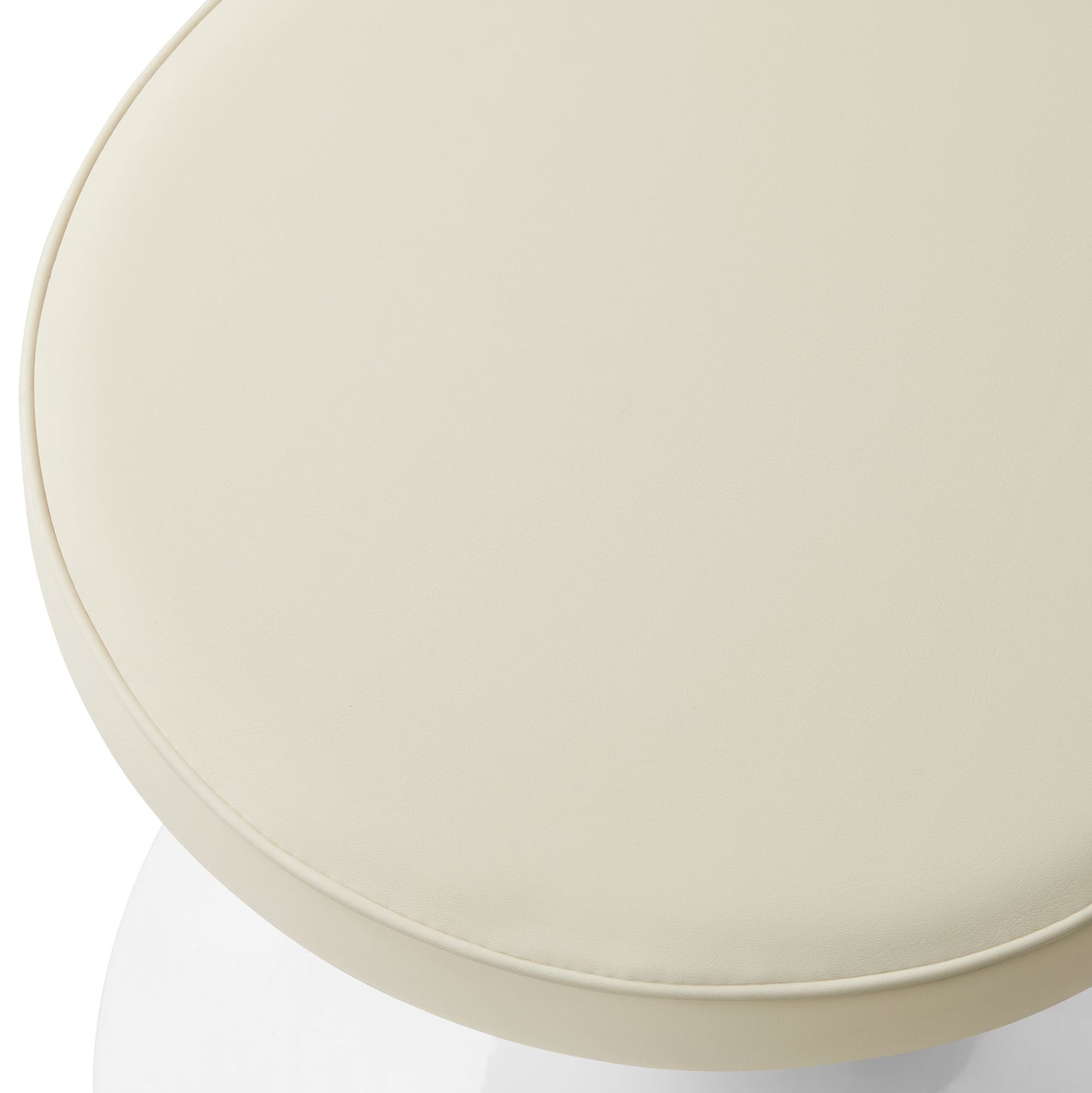 Lumen Vegan Leather Round Stool in Stone
