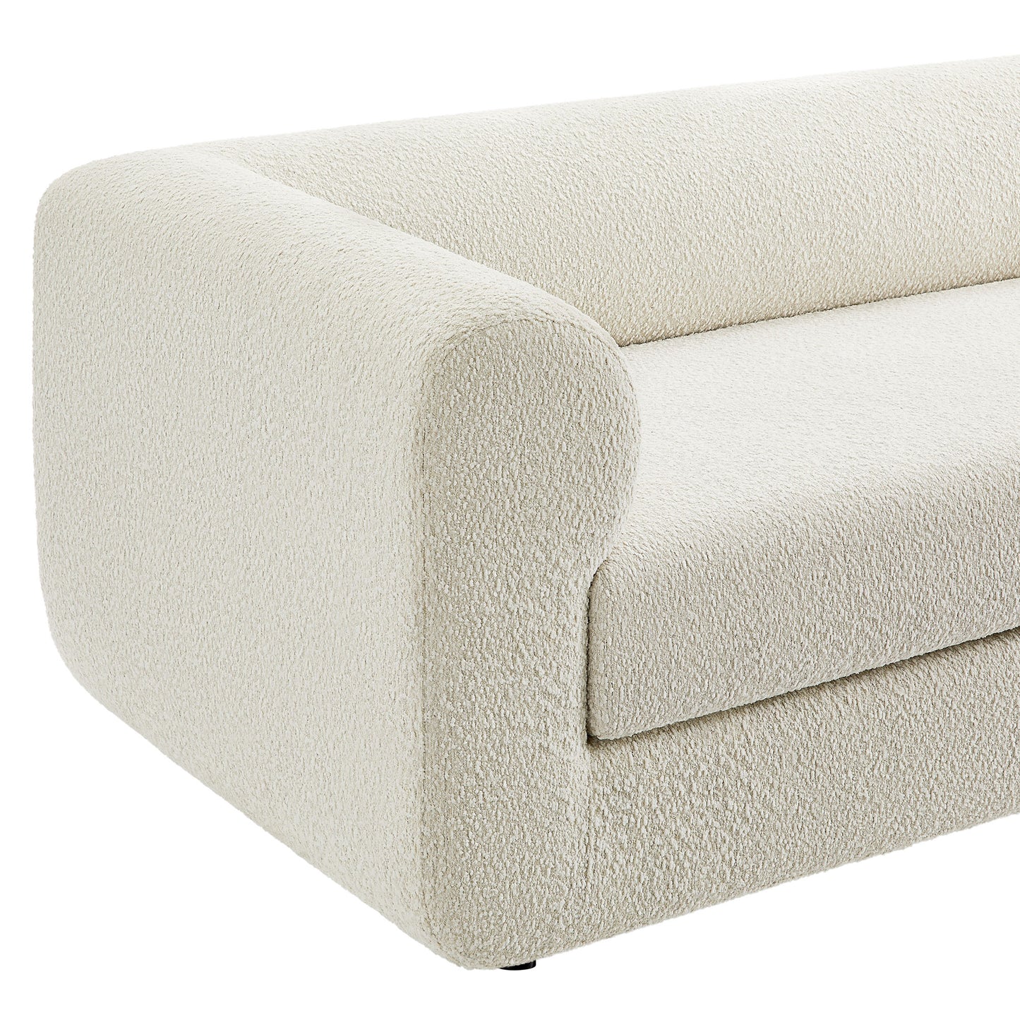 Emrys 89" Boucle Upholstered Sofa in Pearl