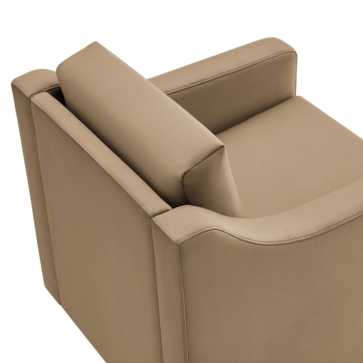 Finnian Performance Velvet Armchair in Taupe