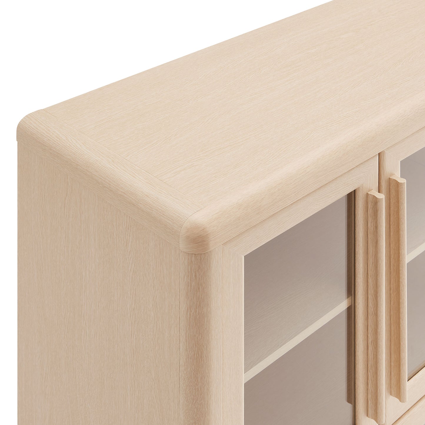 Linnea 4-Door Sideboard Storage Display Cabinet in Ash