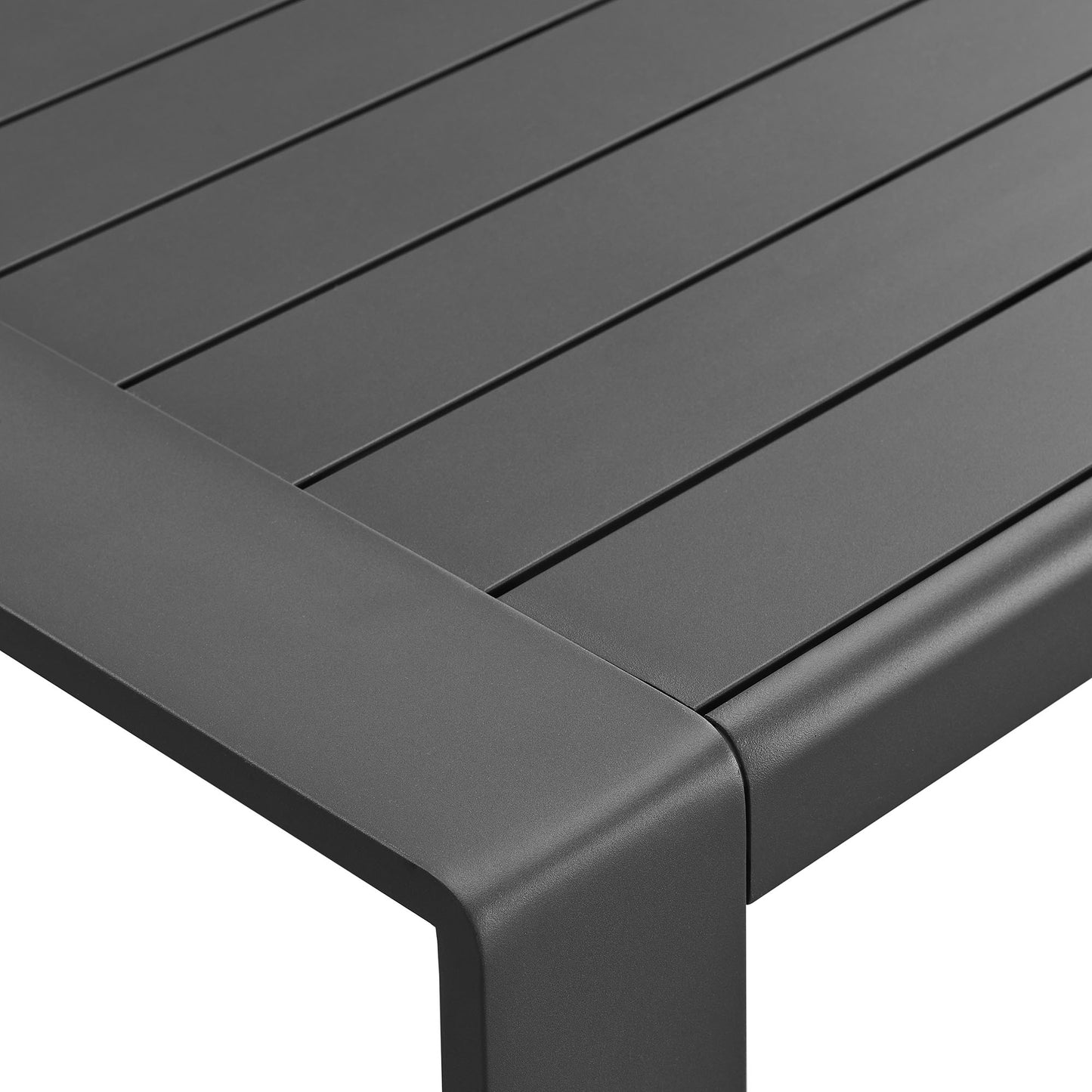 Bramble Outdoor Patio Aluminum Coffee Table in Gray