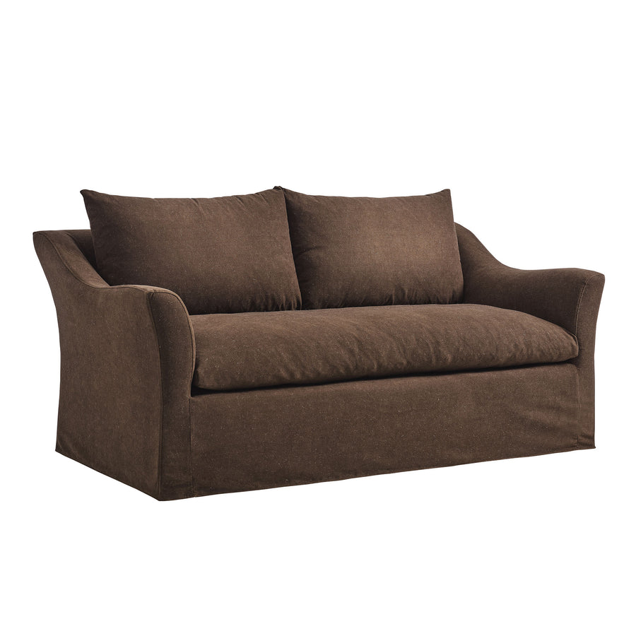 Malbec 70" Linen Blend Slipcovered Loveseat in Cocoa