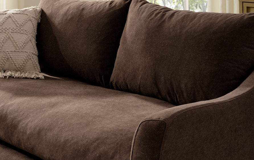 Malbec 70" Linen Blend Slipcovered Loveseat in Cocoa