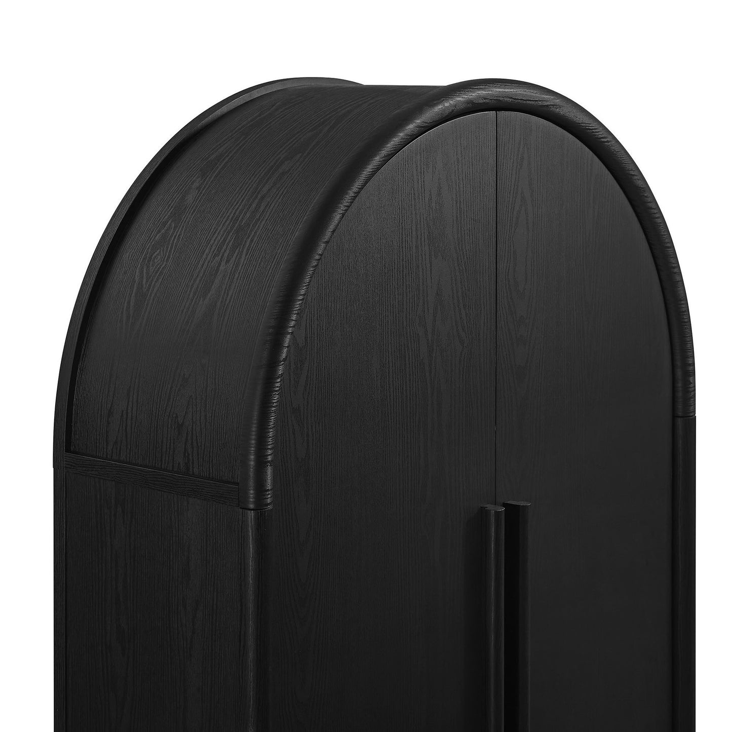 Bamboo Tall Arched Storage Cabinet in Black