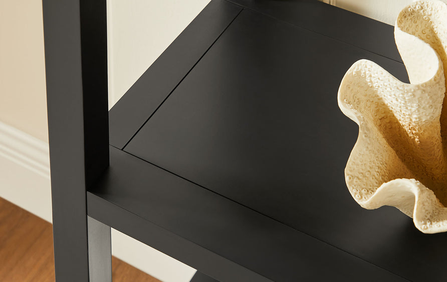Sercial 72 Inch Large Arched Bookshelf in Black