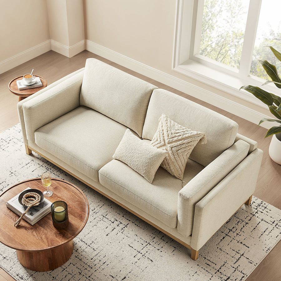 Fern 81 inch Fabric Sofa in Ivory