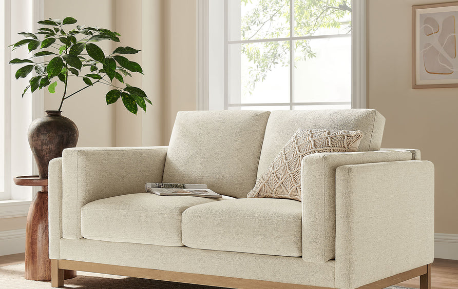 Fern 63 inch Fabric Loveseat in Ivory