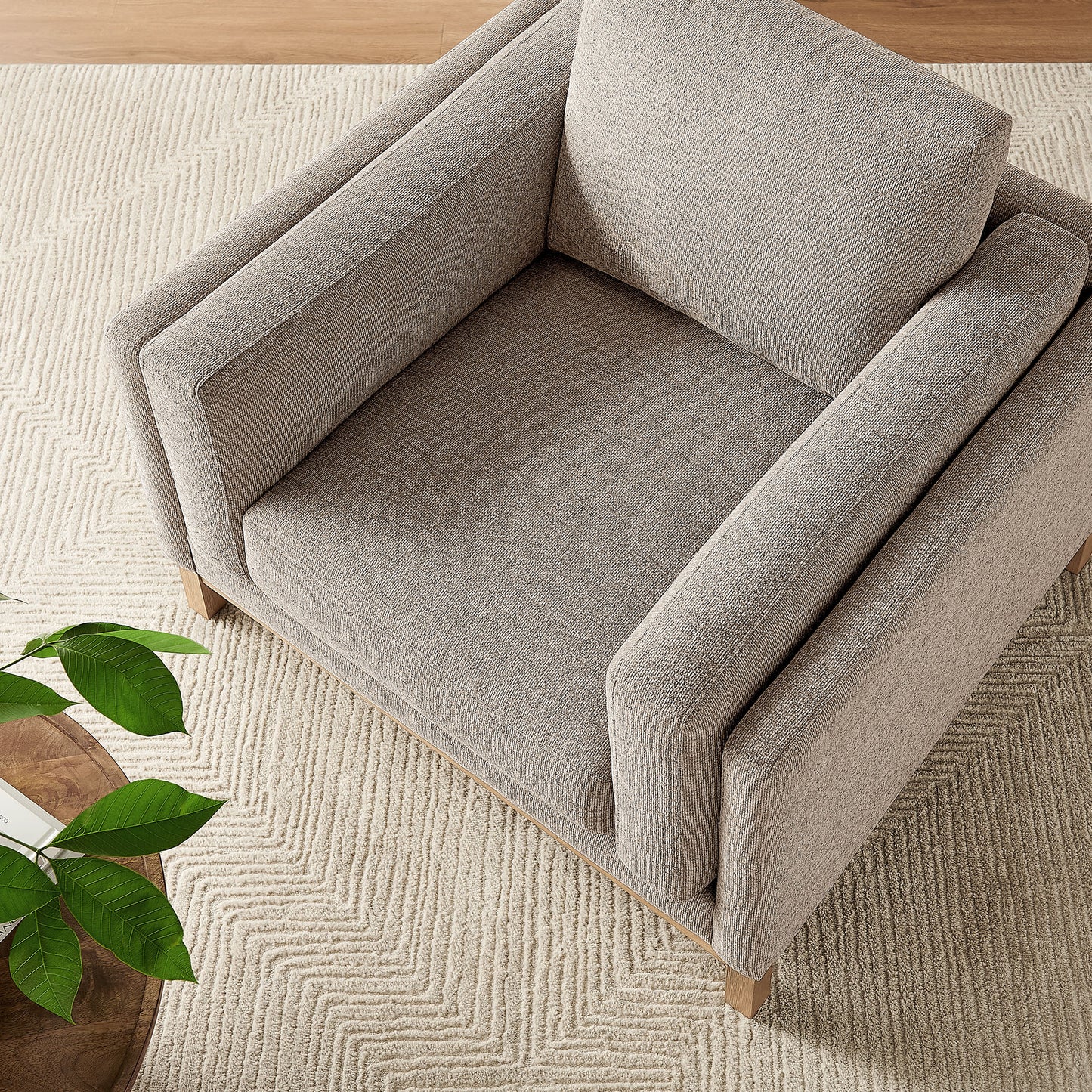 Fern Fabric Armchair in Pewter