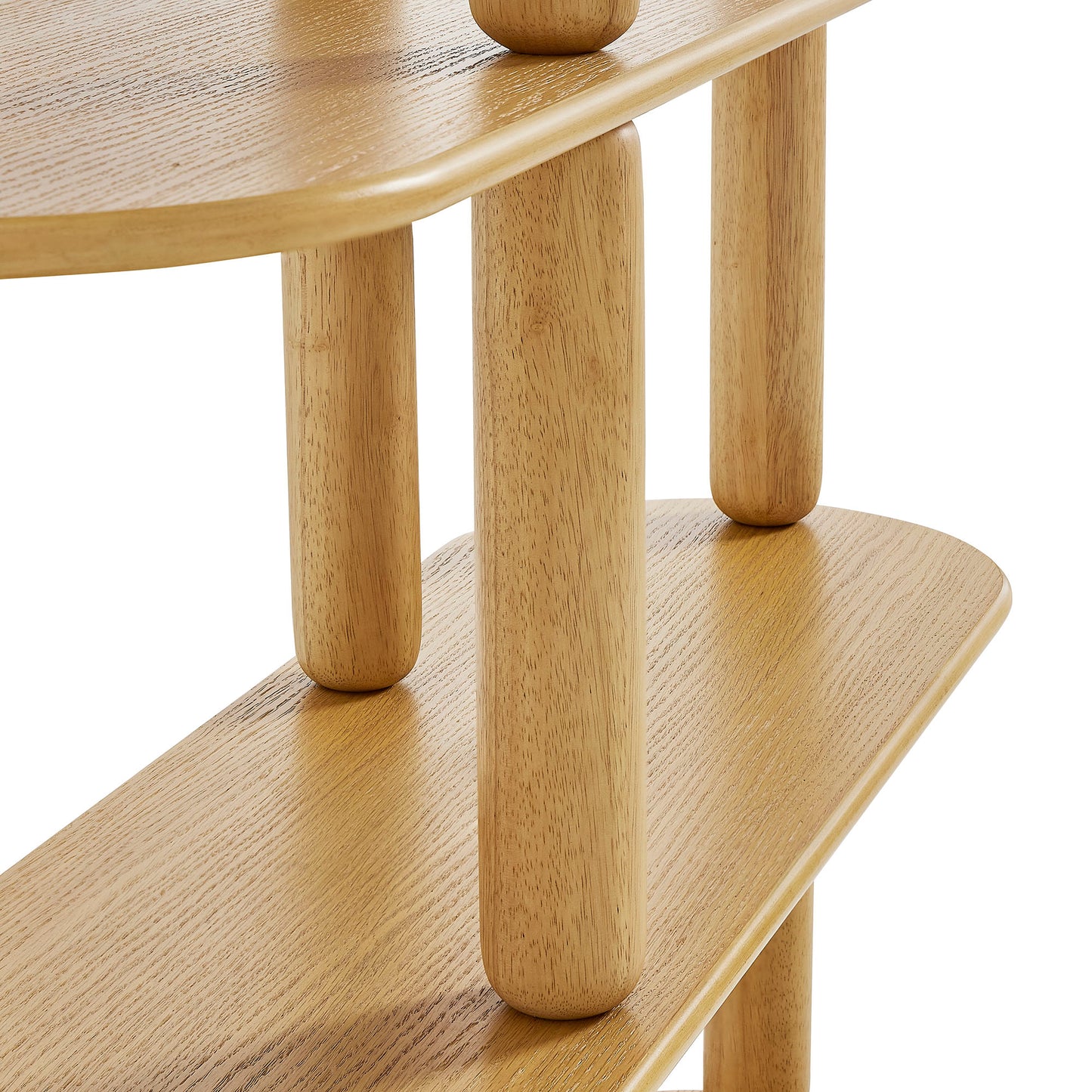 Solano 4-Tier Oval Wood Bookshelf in Oak