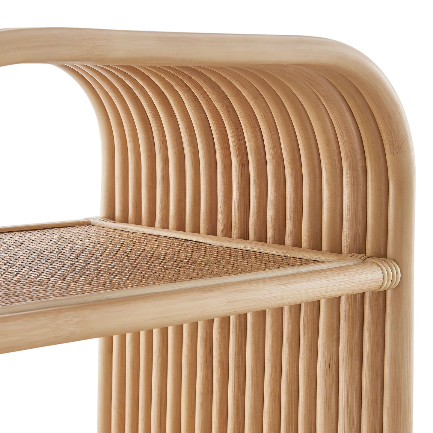 Isla Curved Natural Rattan Side Table in Natural