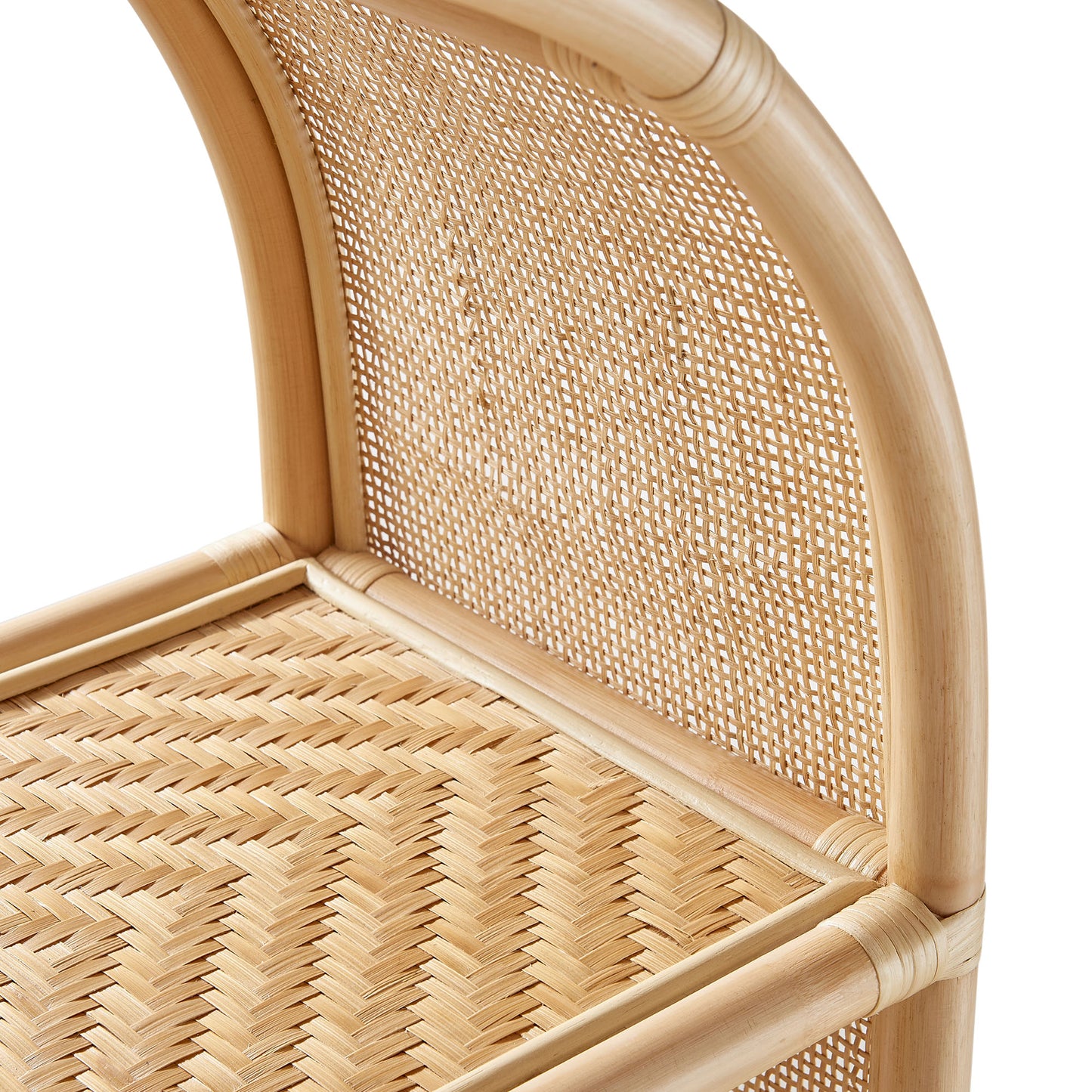 Mabli 67 Inch Tall Arched Natural Rattan Bookshelf in Natural