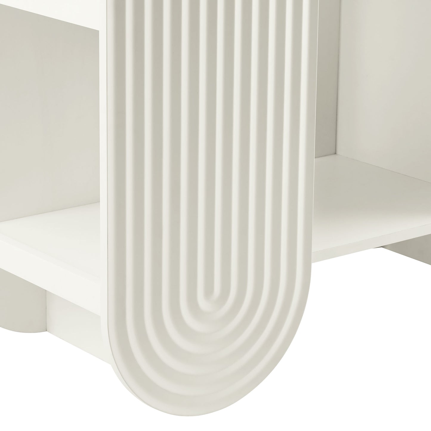 Honora 58" Arched Bookshelf in White
