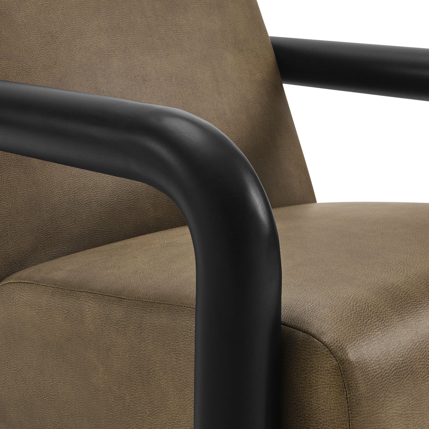 Ravenna Vegan Leather Accent Chair in Mushroom Black