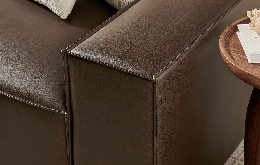 Atlas 3-Piece Vegan Leather Modular Sofa Set in Espresso