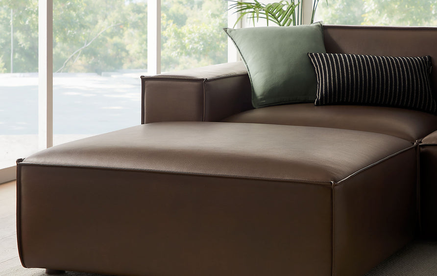 Atlas 6-Piece Vegan Leather Modular Sectional Sofa in Espresso