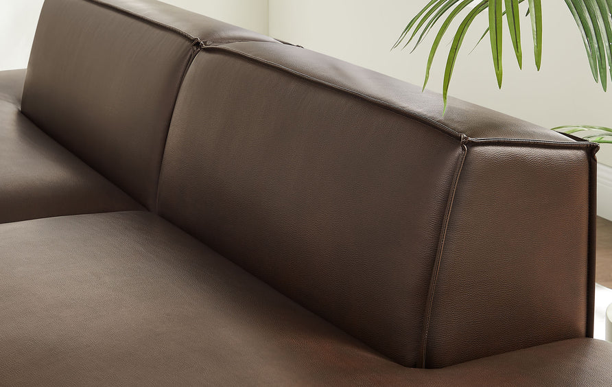 Atlas 2-Piece Vegan Leather Modular Loveseat in Espresso
