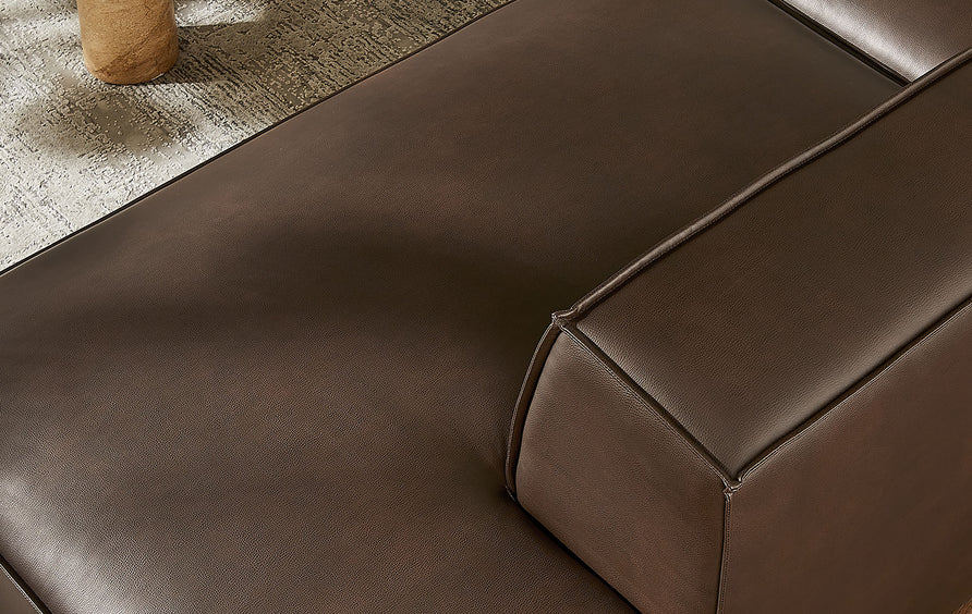 Atlas 2-Piece Vegan Leather Modular Loveseat in Espresso