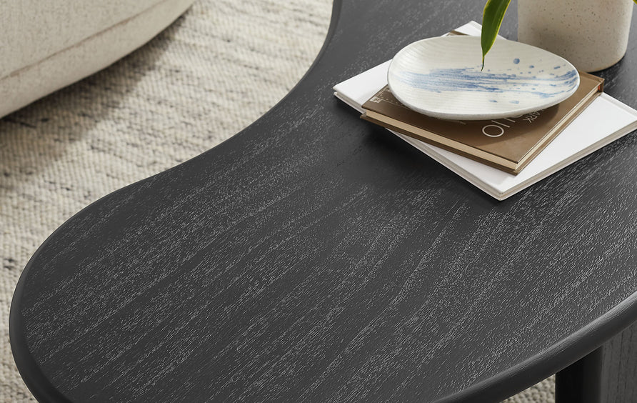 Gamla Kidney-Shaped Free Coffee Table in Black