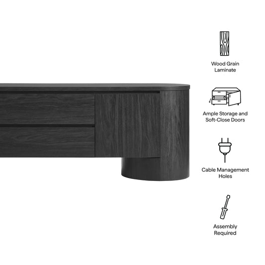 Duval 71 Inch Oval TV Cabinet by Furniture For America