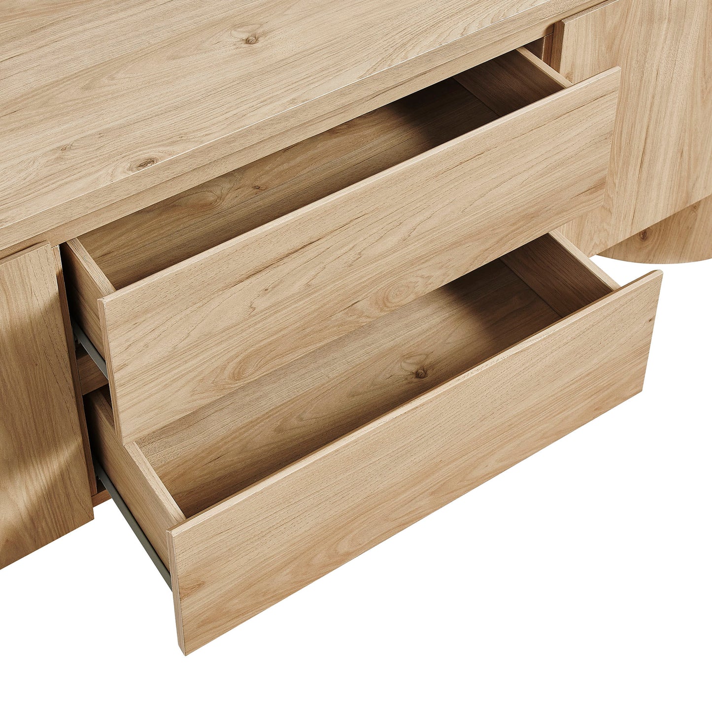 Laurel 71 Inch Oval TV Cabinet in Light Oak