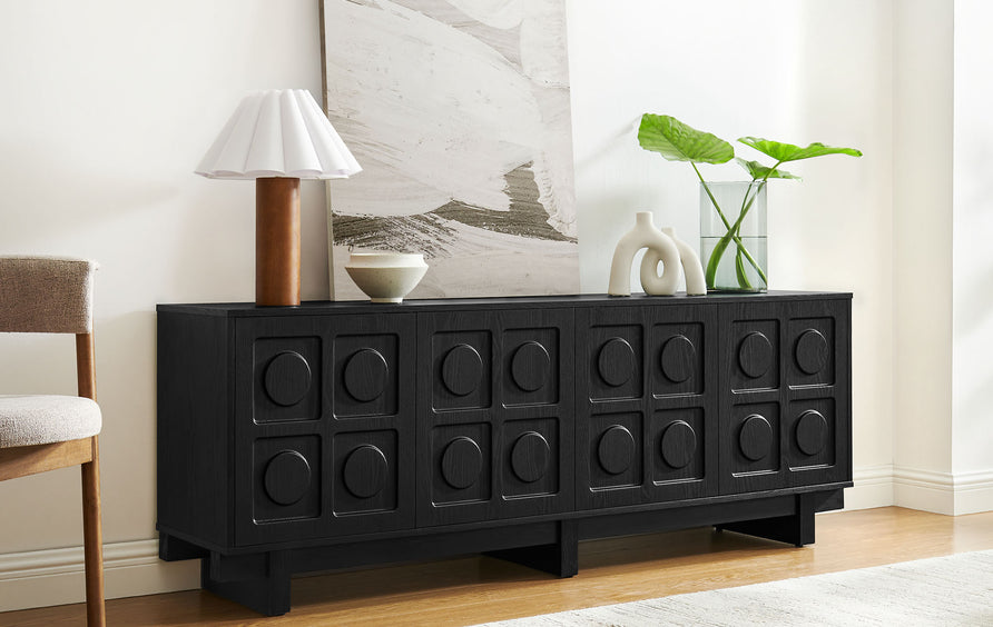 Segovia 71 Inch TV Stand in Black