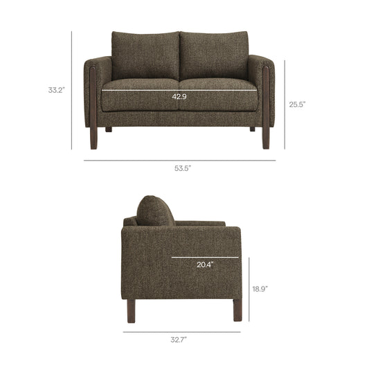 Hawken Boucle Fabric Loveseat by Furniture for America