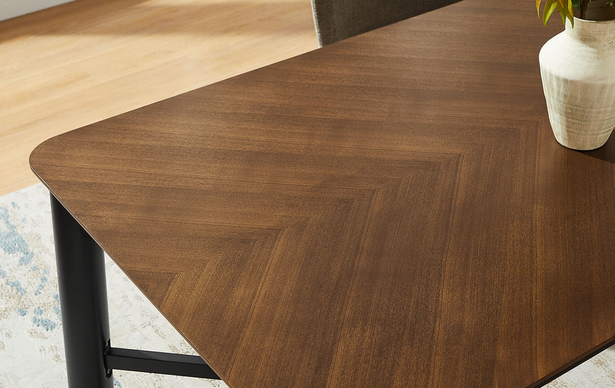 Noemie 110" Rectangle Dining Table in Walnut