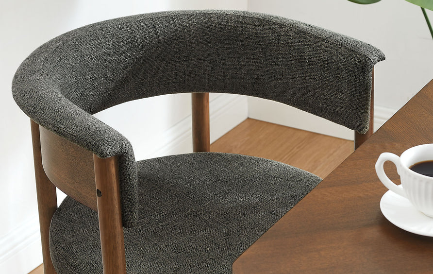 Anya Curved Upholstered Dining Chairs Set Of 2 in Charcoal