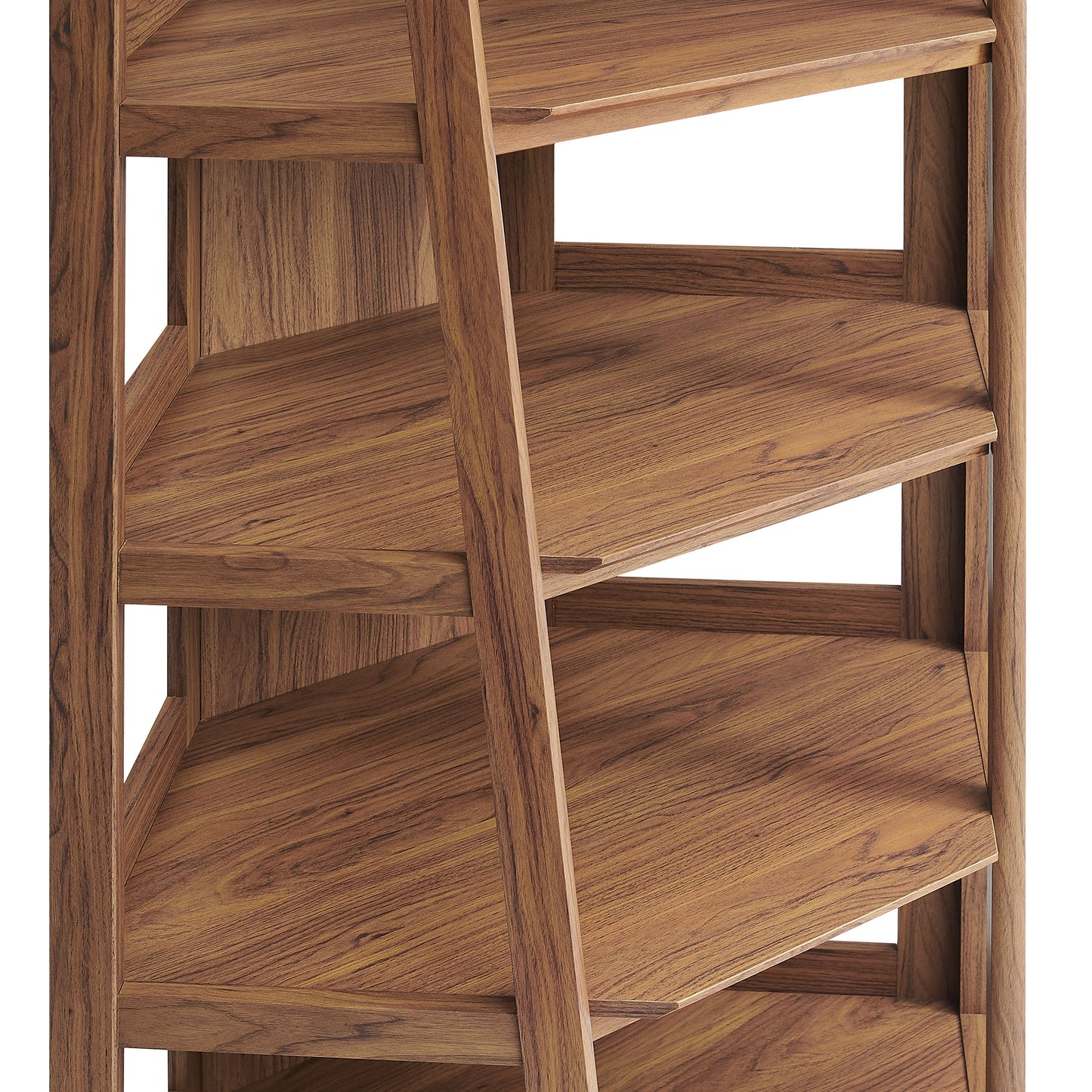 Finch 71 Inch Corner Bookshelf in Walnut