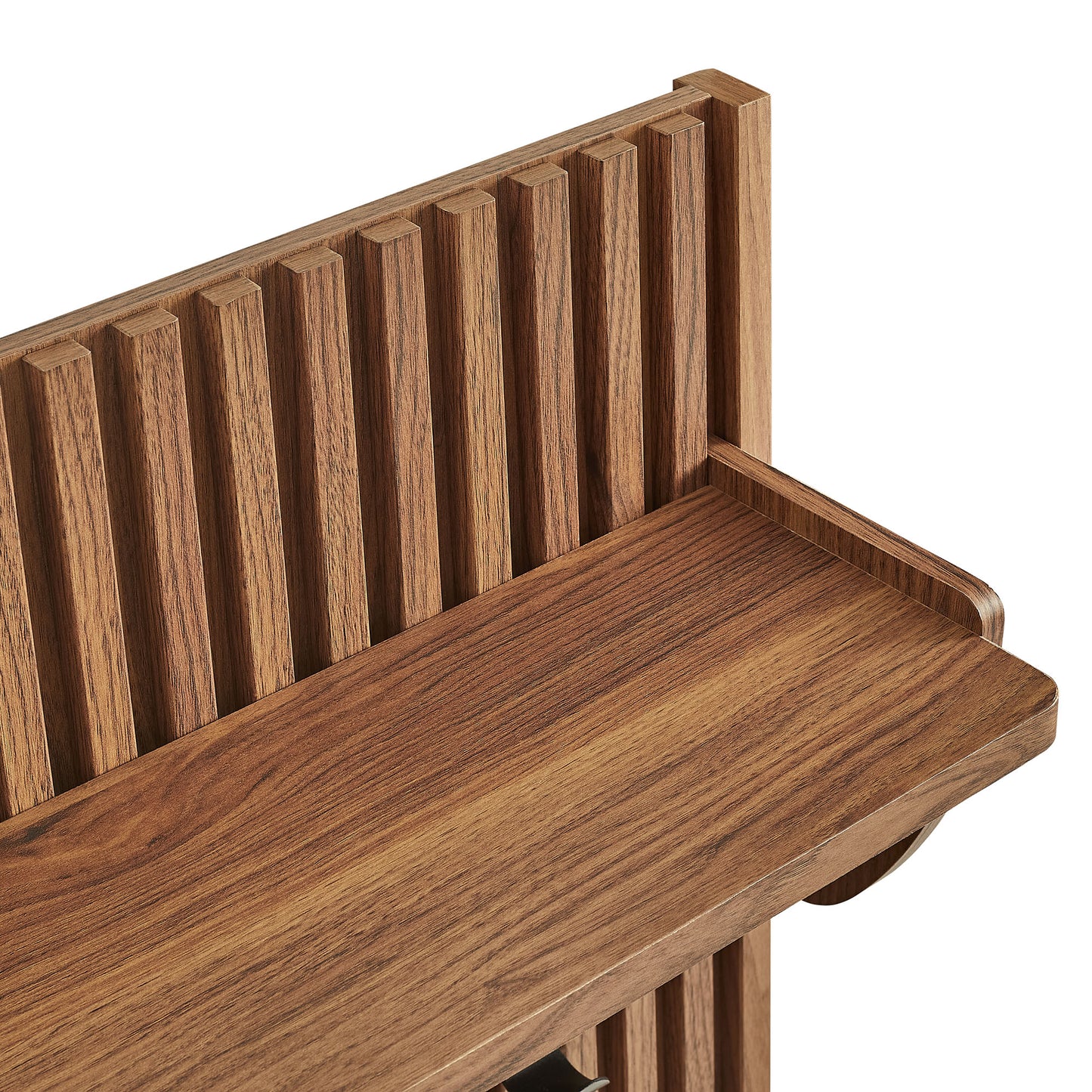 Vera Fluted Coat Rack Panel With Shelf in Walnut