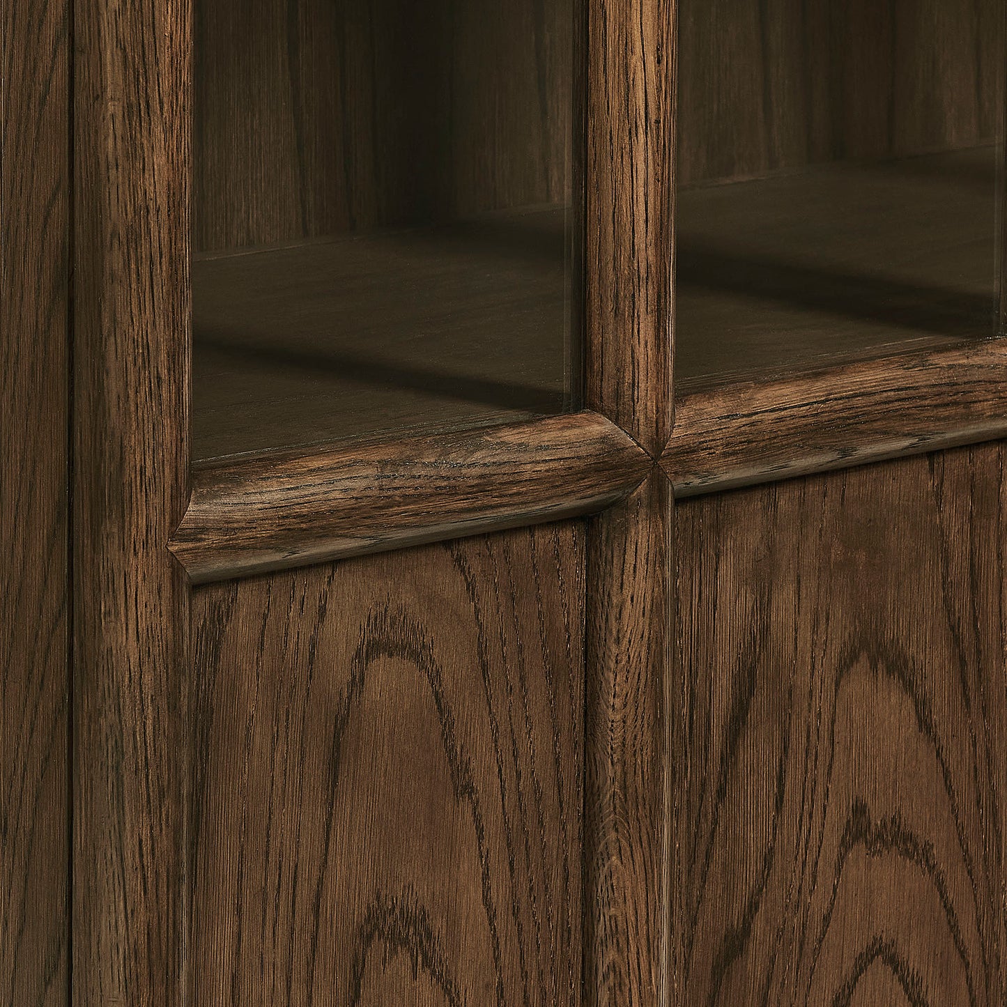 Giselle Solid Wood and Glass Display Cabinet in Walnut