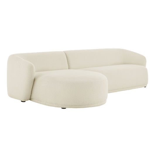 Monica 2 Piece Left Facing Boucle Fabric Modular Sofa with Chaise by Furniture for America