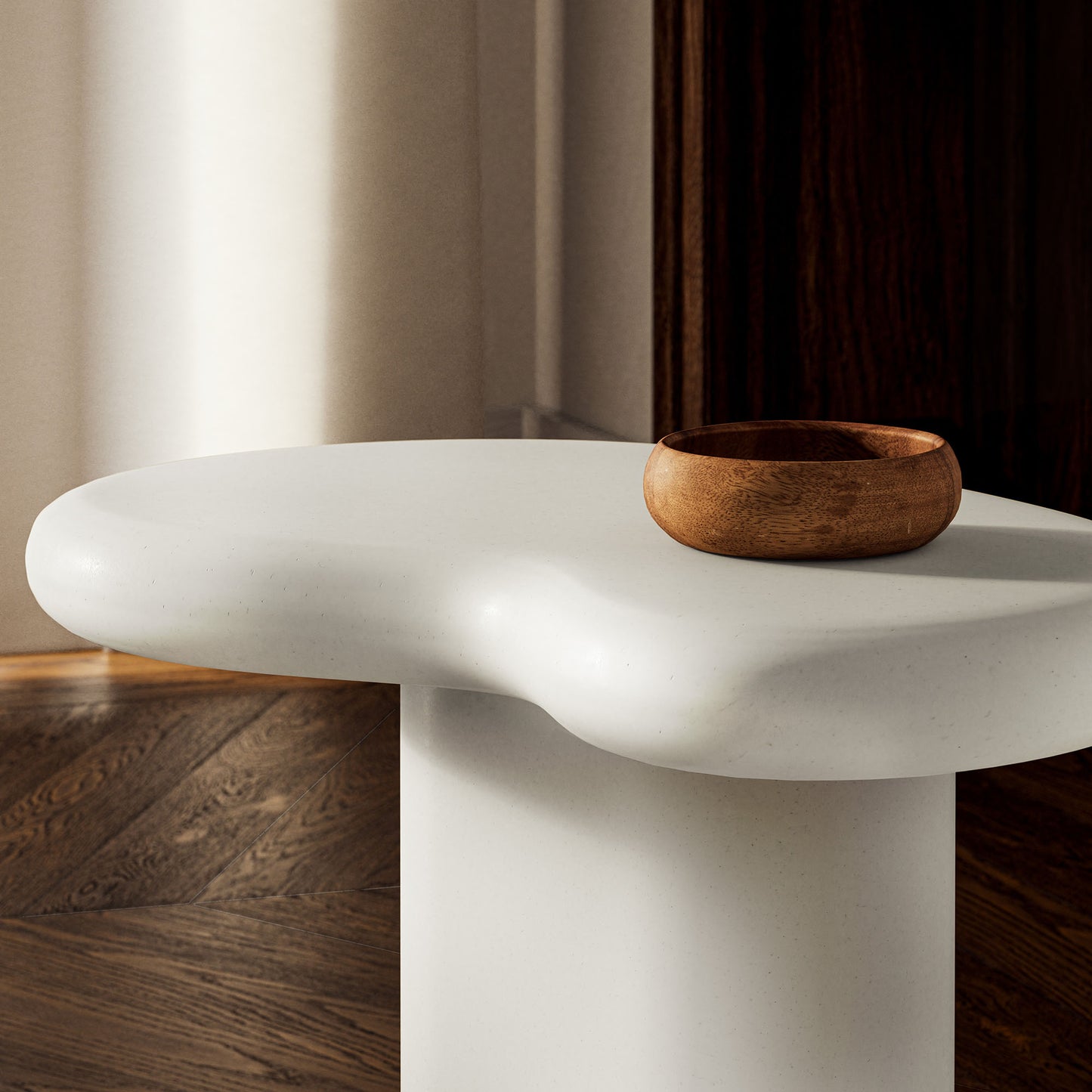 Wade Outdoor Patio Side Table in White