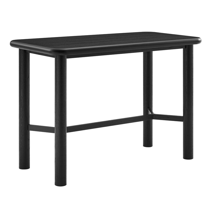 Wells Rectangular 60" Oak Wood Bar Table in Black